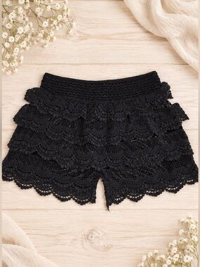 Crochet black shorts